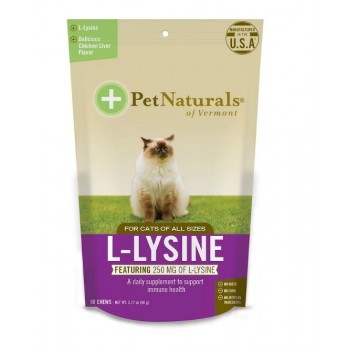 Pet Naturals of Vermont Lysine 咀嚼片 3.74 oz (90g) 60粒